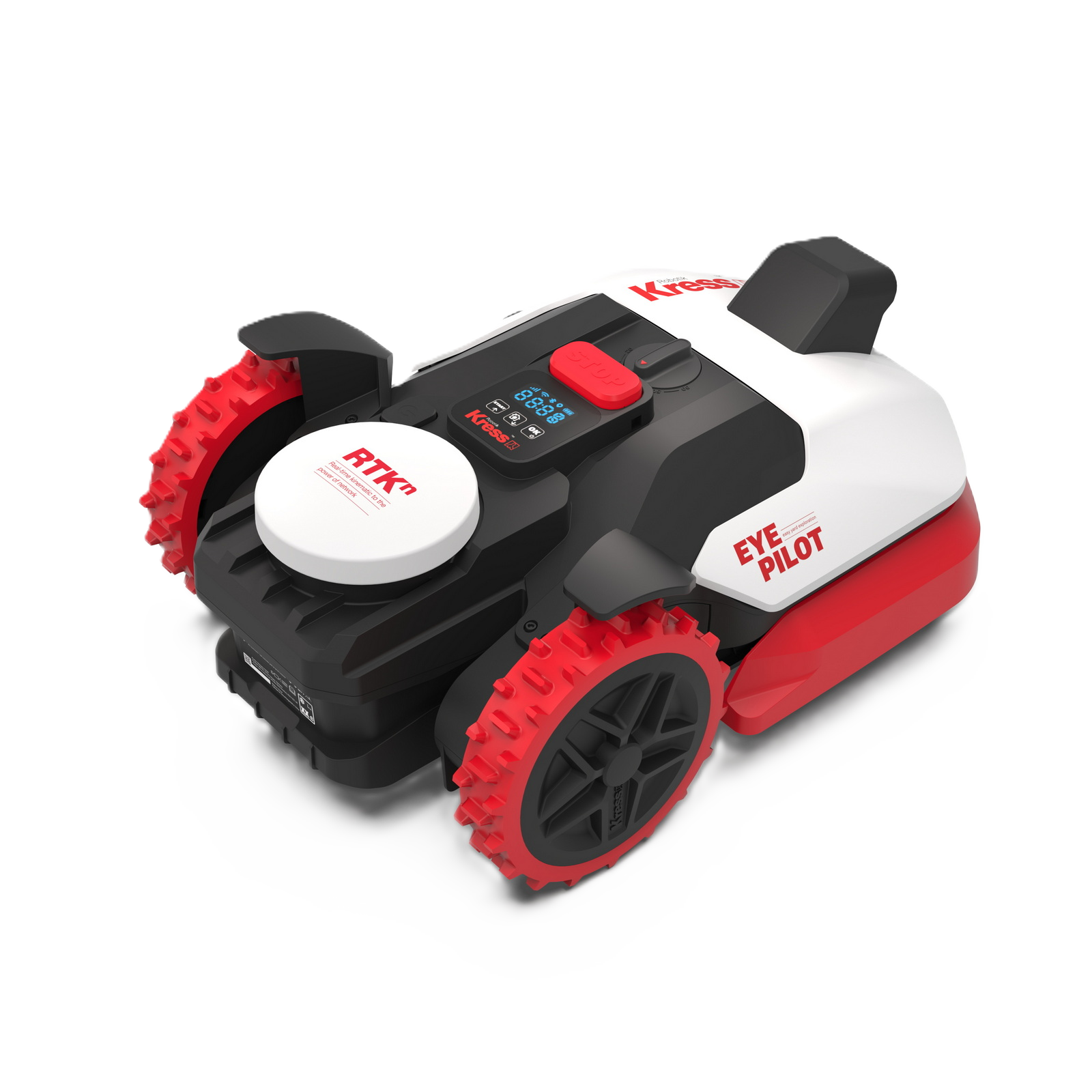 Seitenansicht eines Kress Eyepilot 250E und 251E Maehroboters