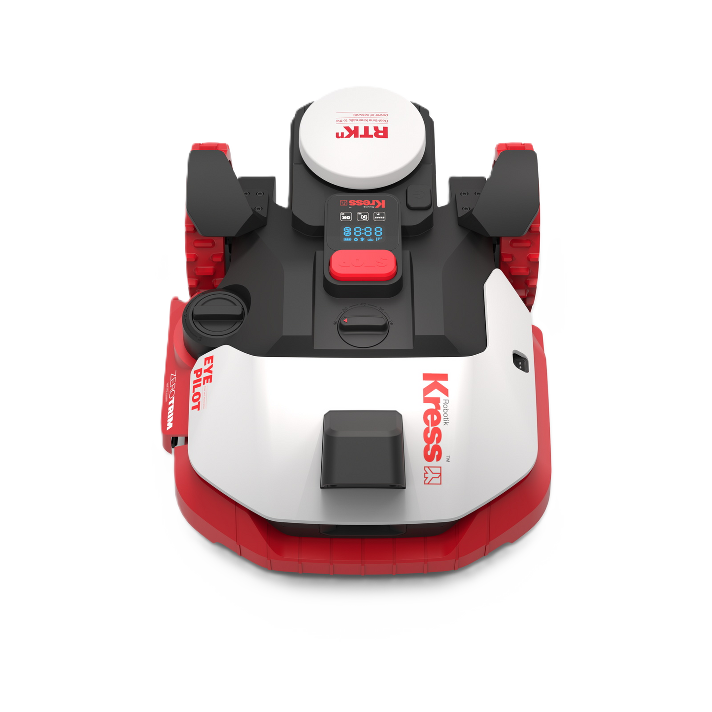 Frontansicht eines Kress Eyepilot 260E Maehroboters
