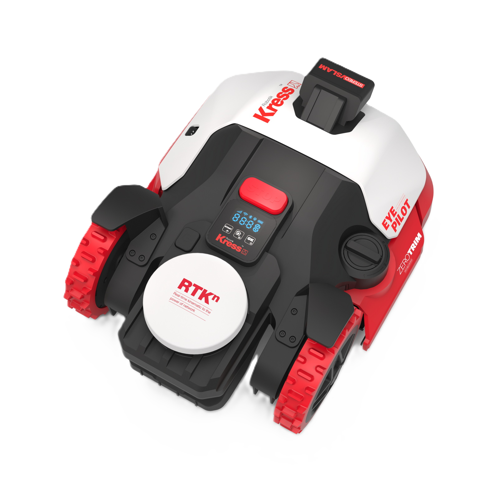 Draufsicht eines Kress Eyepilot 261E, 271E, 273E und 274E Maehroboters