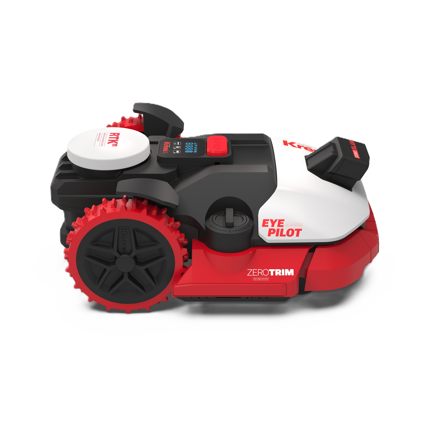 Seitensicht eines Kress Eyepilot 261E, 271E, 273E und 274E Maehroboters