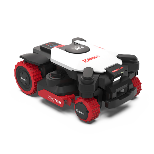 Seitenansicht von einem Kress Kr280E, 281E,83E und 285E AWD Maehroboters