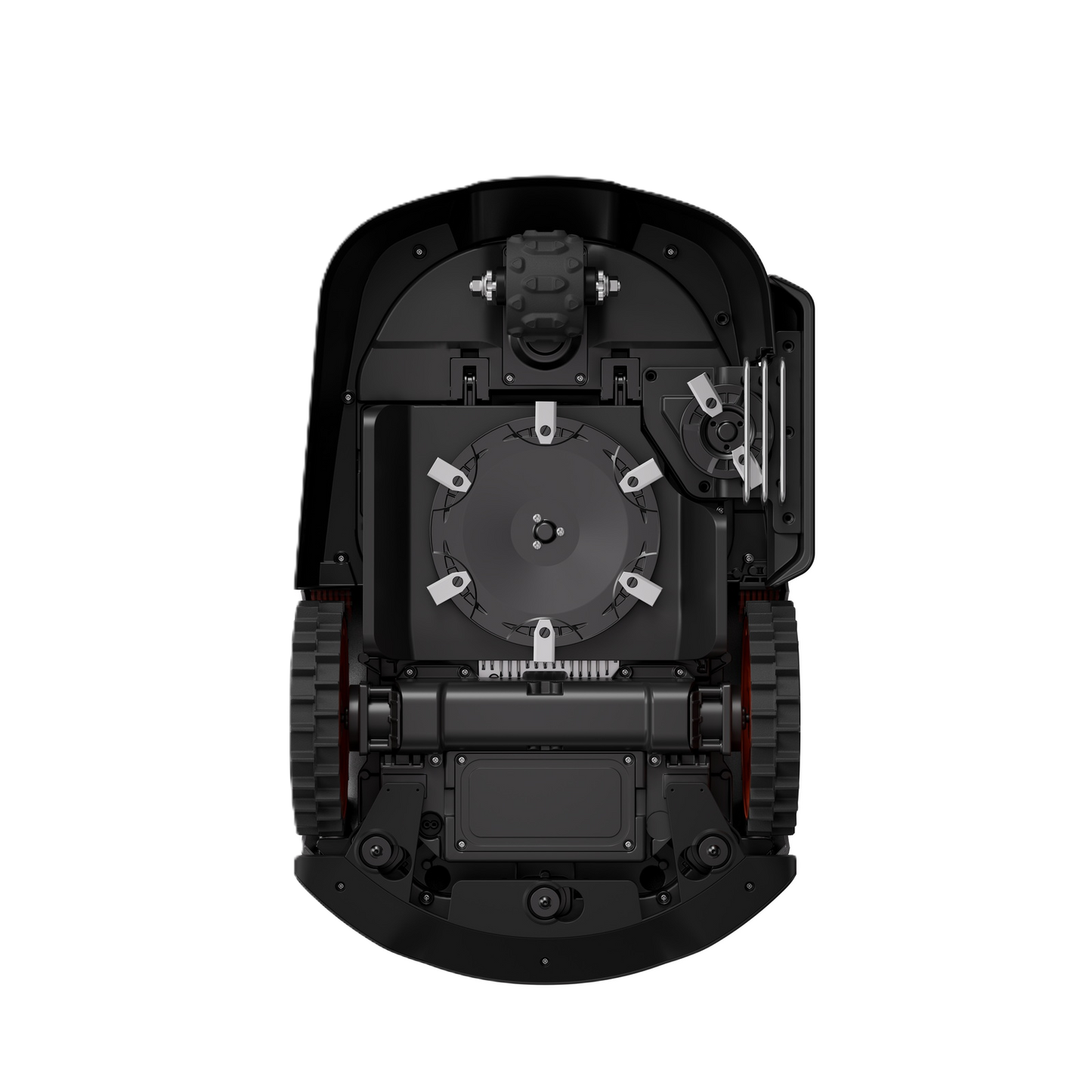 Darunter Ansicht eines Sunseeker Elite X5 Maehroboters