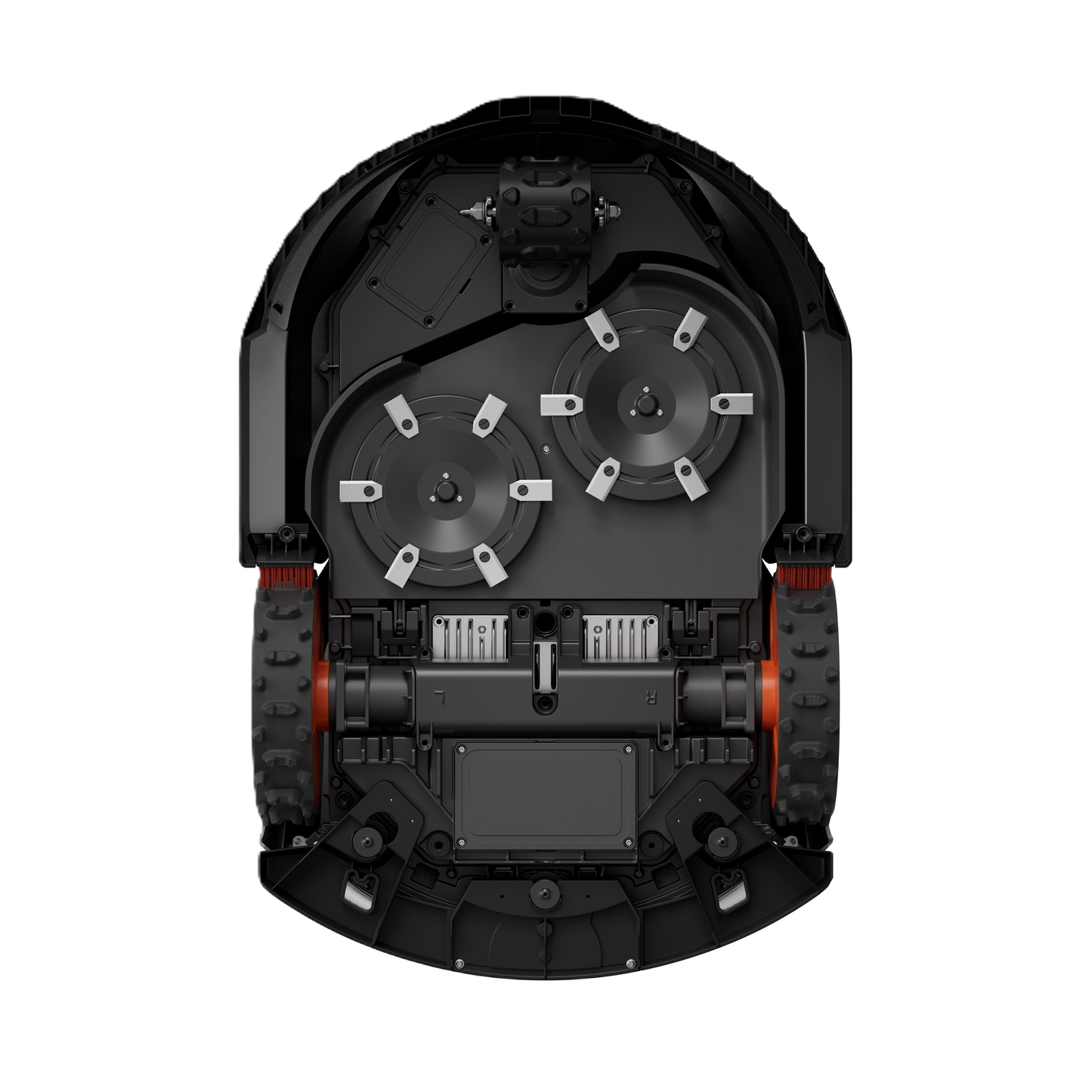 Darunter Ansicht eines Sunseeker Elite X7 Maehroboters