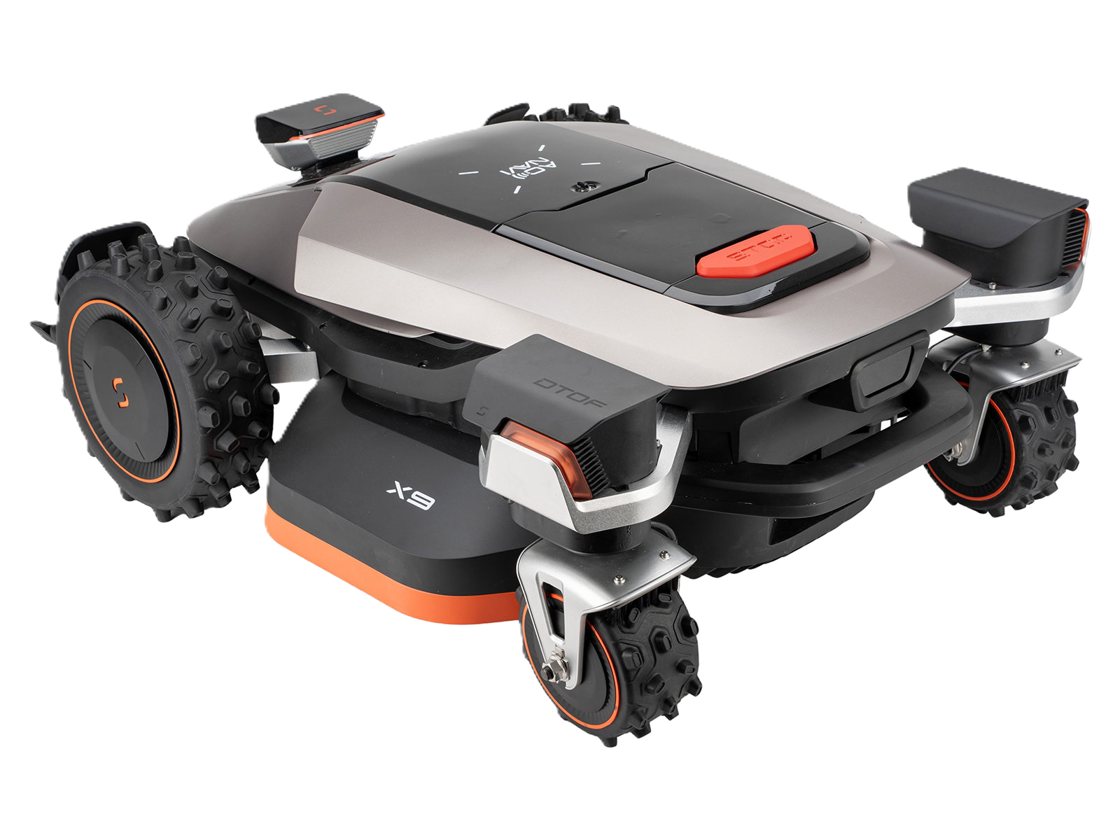 Rückansicht eines Sunseeker Elite X9 Maehroboters